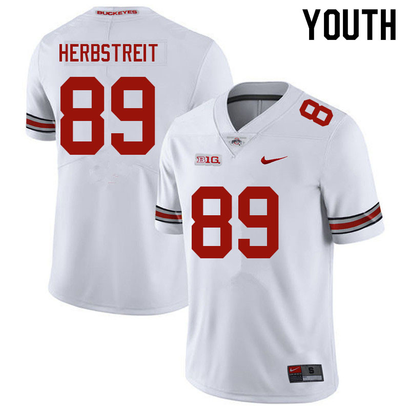 Ohio State Buckeyes Zak Herbstreit Youth #89 White Authentic Stitched College Football Jersey